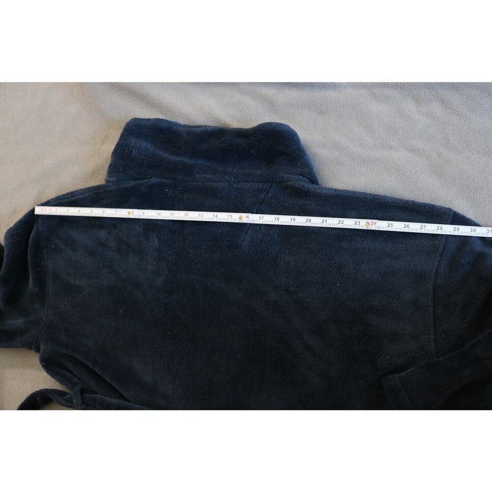 NAUTICA Sleep Robe Mens Navy Blue Soft Fuzzy Belted Pockets Sleepwear Lounge - Picture 3 of 14